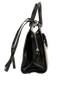 Small Uptown Tote, &pound;595, Handbags, Black/Cream, Canvas/Leather, Side view